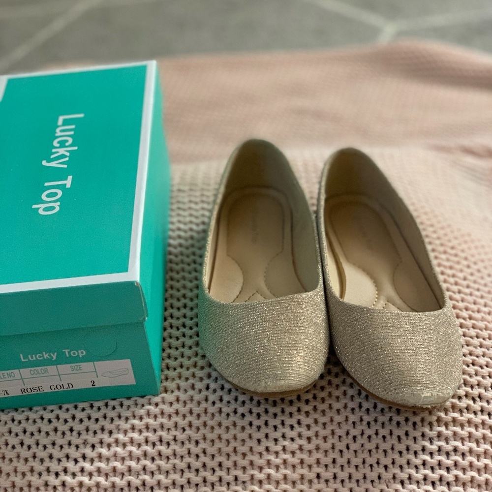 Girl's Rose Gold Ballet Flats